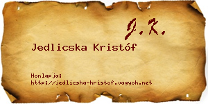 Jedlicska Kristóf névjegykártya