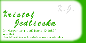 kristof jedlicska business card