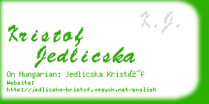 kristof jedlicska business card